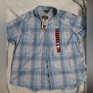 Eddie Bauer Light Blue Plaid Button Down Shirt